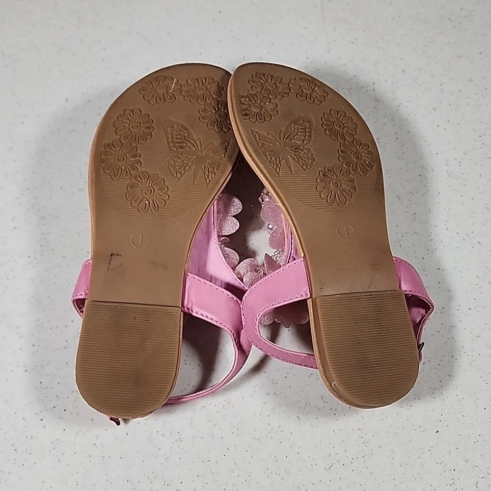 Laura Ashley Pink Flower Cutie T-Strap Sandal Girls Size 1
